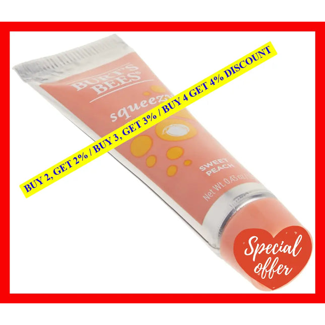 Squeezy Tinted Lip Balm - Sweet Peach By Burts Bees For Women 0.43 Oz