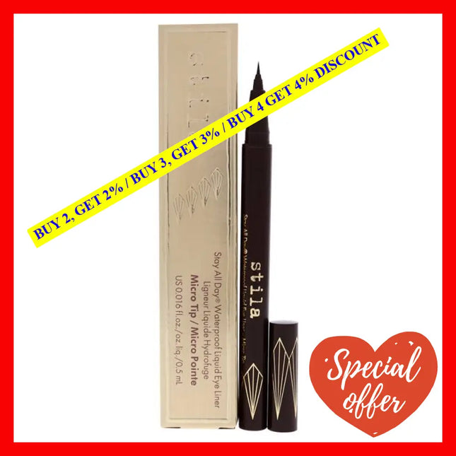 Stay All Day Waterproof Liquid Eye Liner - Micro Tip Dark Brown By Stila For Women 0.016 Oz Eyeliner
