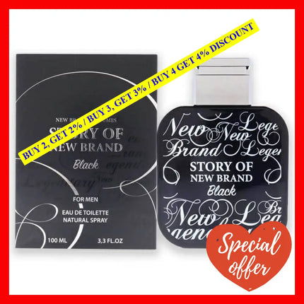 Story Of New Brand Black By For Men - 3.3 Oz Edt Spray