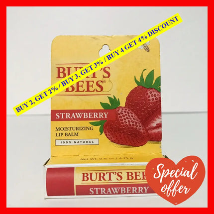 Strawberry Moisturizing Lip Balm Blister By Burts Bees For Unisex - 0.15 Oz