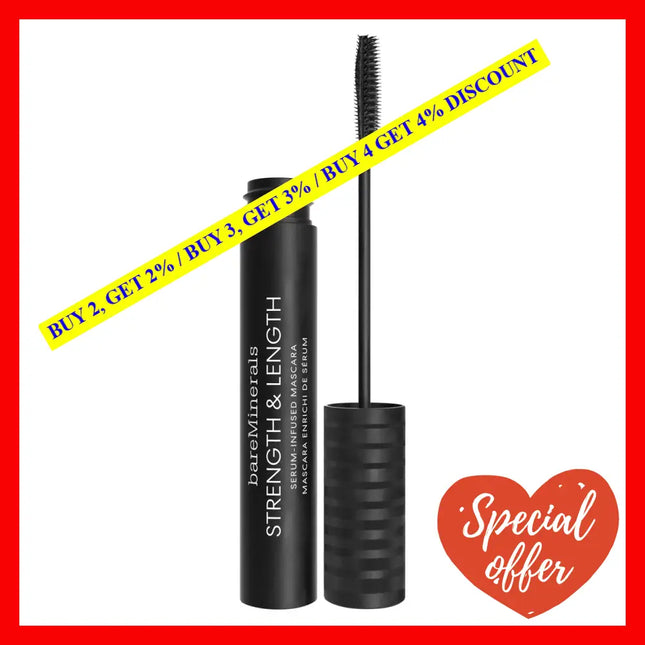 Strength And Length Serum-Infused Mascara By Bareminerals For Women - 0.27 Oz