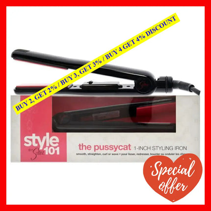 Style 101 The Pussycat Flat Iron - Black By Sultra For Unisex 1 Inch