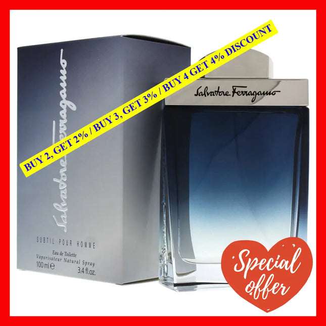 Subtil By Salvatore Ferragamo For Men - 3.4 Oz Edt Spray
