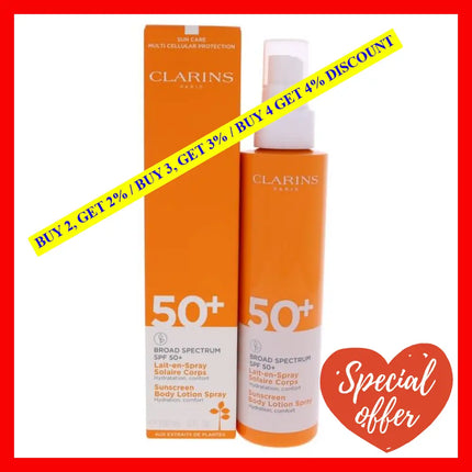 Sun Care Body Lotion Spray By Clarins For Unisex - 5 Oz Sunscreen