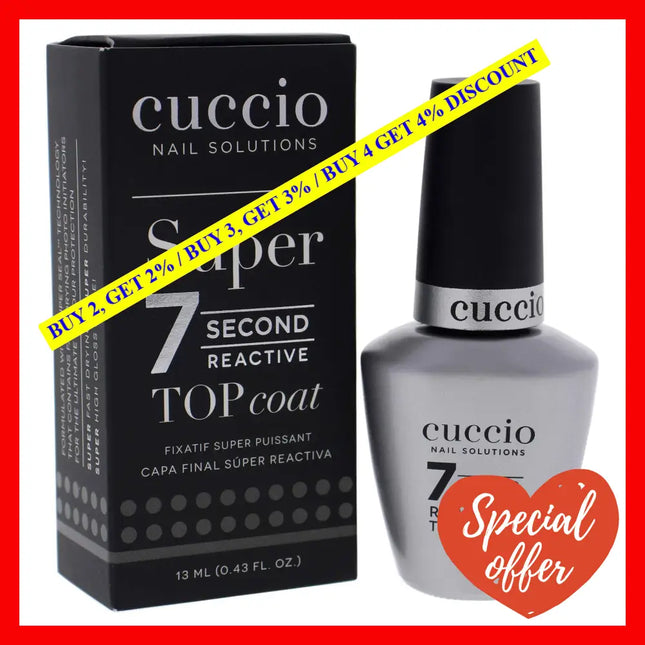 Super 7 Second Reactive Top Coat By Cuccio Colour For Women - 0.43 Oz