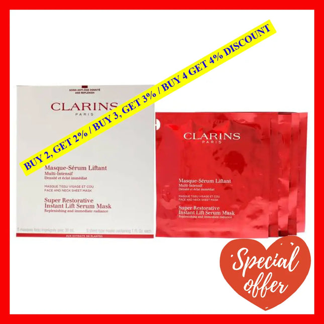 Super Restorative Instant Lift Serum Mask By Clarins For Women - 5 Pc
