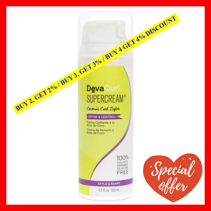 Supercream Coconut Curl Styler By Devacurl For Unisex - 5.1 Oz Cream