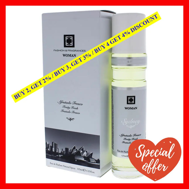 Sydney Fruity Fresh By Fashion And Fragrances For Women - 4.25 Oz Edp Spray
