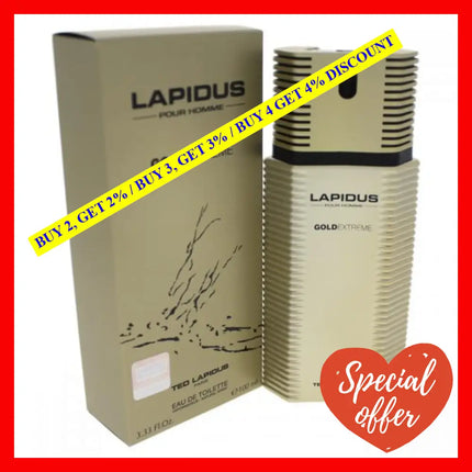 Ted Lapidus Gold Extreme Cologne Eau De Toilette Spray 3.4 Oz For Men / 100 Ml