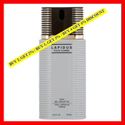Ted Lapidus Pour Homme For Men Eau De Toilette 3.3 Oz 100 Ml Spray