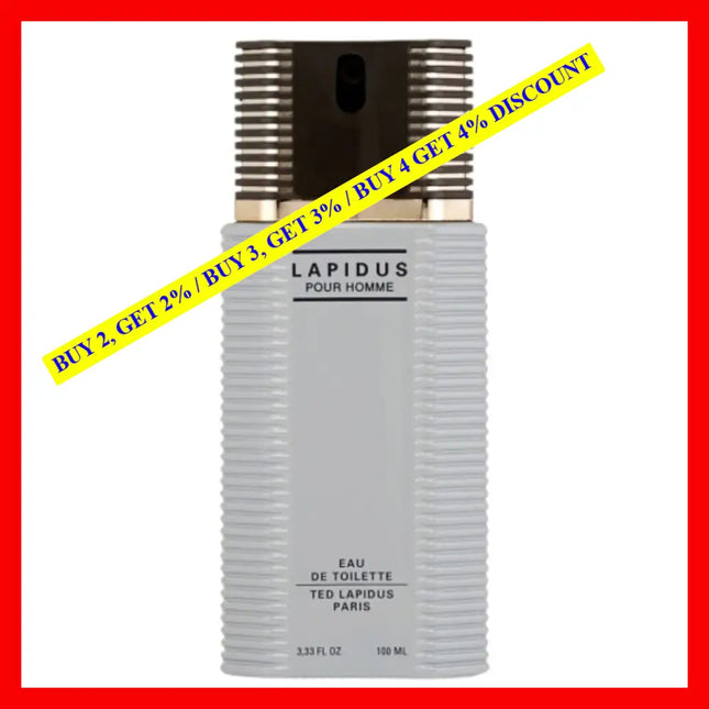 Ted Lapidus Pour Homme For Men Eau De Toilette 3.3 Oz 100 Ml Spray