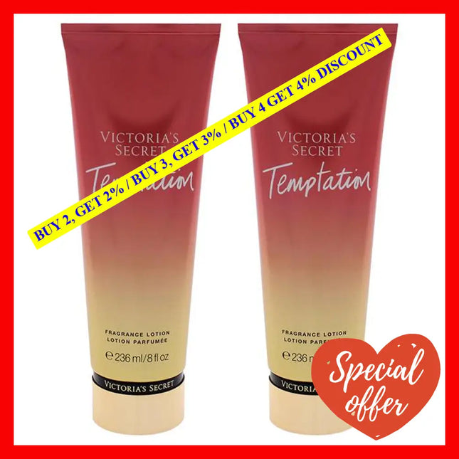Temptation Fragrance Lotion By Victorias Secret For Women - 8 Oz Body Pack Of 2