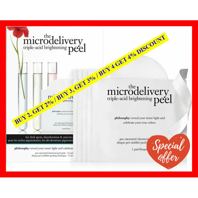The Microdelivery Triple-Acid Brightening Peel Pad By Philosophy For Unisex - 12 Pc Pads