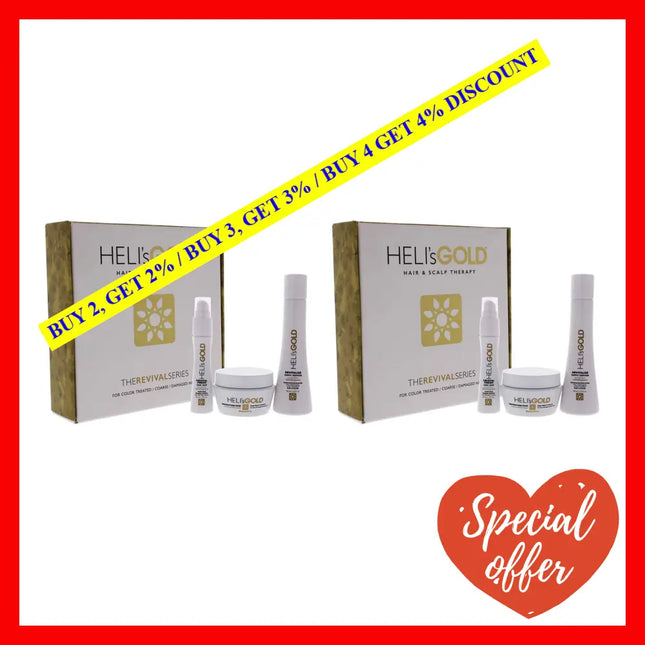 The Revival Series Travel Kit By Helis Gold For Unisex - 3 Pc 3.3Oz Revitalize Shampoo Restructure