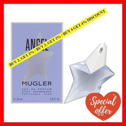 Thierry Mugler Angel Edp For Women 0.8 Oz/ 25 Ml - Refillable Fl Oz