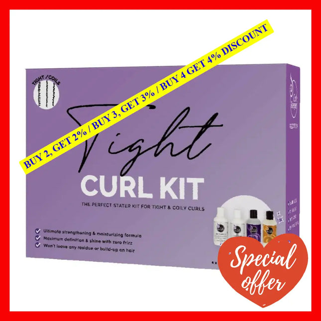 Tight Curl Kit By Keeper For Unisex - 4 Pc Set 3.4Oz Silk Shampoo Rich Moisturizing Cleanser