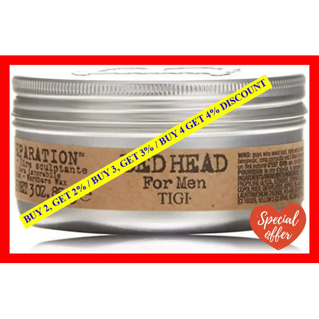 Tigi Bed Head For Men Matte Separation Workable Wax 3 Ounce