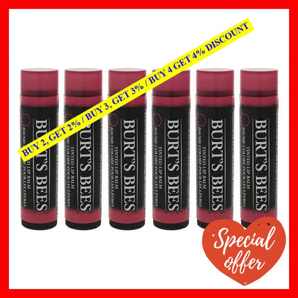 Tinted Lip Balm - Hibiscus By Burts Bees For Unisex 0.15 Oz Pack Of 6