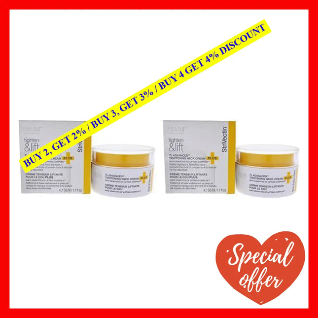 Tl Advanced Tightening Neck Cream Plus By Strivectin For Unisex - 1.7 Oz Pack Of 2