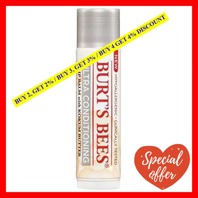 Ultra Conditioning Lip Balm With Kokum Butter Blister By Burts Bees For Unisex - 0.15 Oz