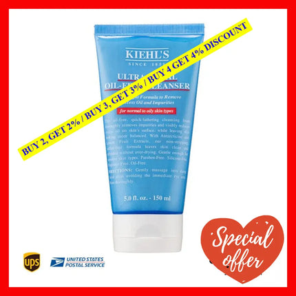 Ultra Facial Oil-Free Cleanser For Normal To Oily Skin Types By Kiehls For Unisex - 5 Oz