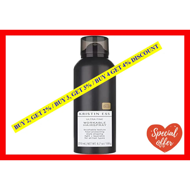 Ultra Fine Workable Hairspray By Kristin Ess For Unisex - 6.7 Oz Hair Spray