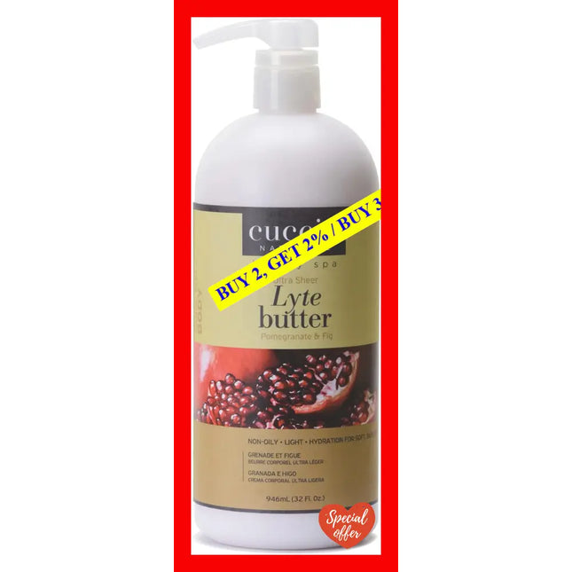 Ultra Sheer Lyte Butter - Pomegranate And Fig By Cuccio Naturale For Unisex 32 Oz Body