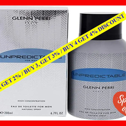 Unpredictable High Concentration By Glenn Perri For Men - 6.7 Oz Edt Spray