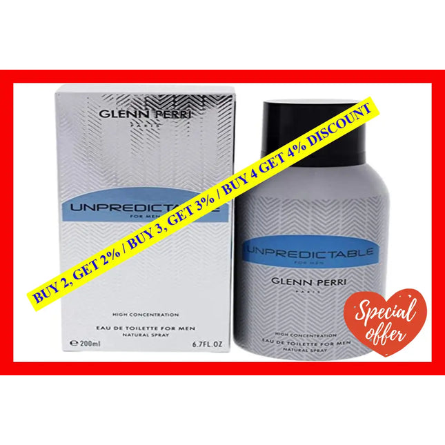 Unpredictable High Concentration By Glenn Perri For Men - 6.7 Oz Edt Spray