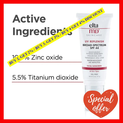Uv Replenish Broad-Spectrum Spf 44 By Eltamd For Unisex - 2 Oz Sunscreen