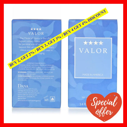 Valor By Dana For Men - 3.4 Oz Edt Spray