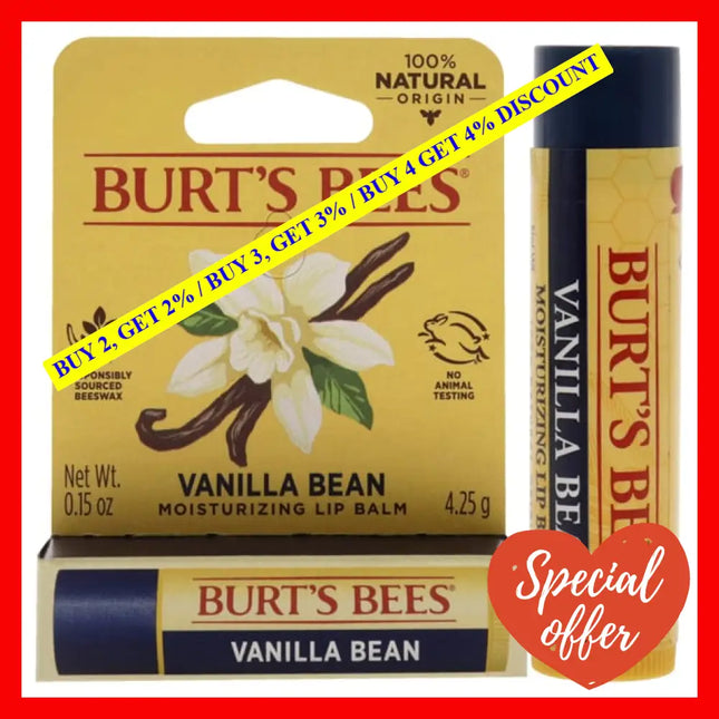 Vanilla Bean Moisturizing Lip Balm Blister By Burts Bees For Unisex - 0.15 Oz