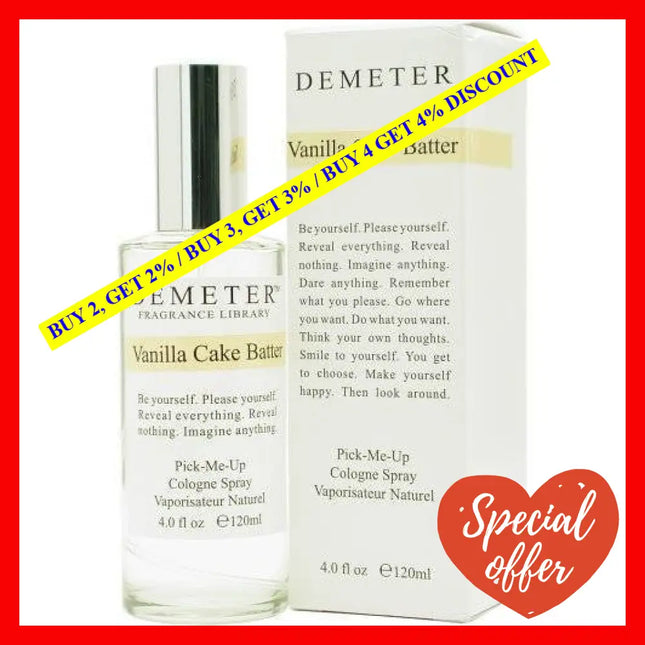 Vanilla Cake Batter By Demeter For Women - 4 Oz Cologne Spray
