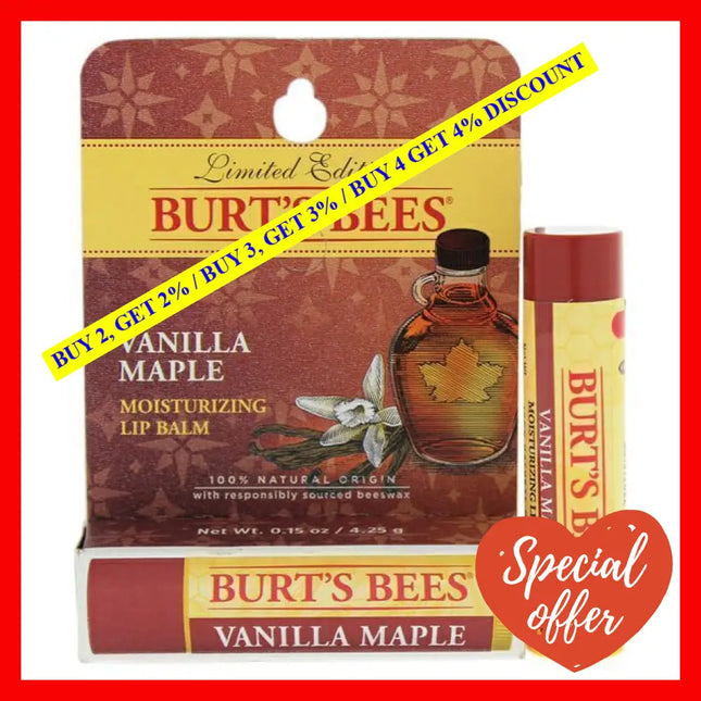 Vanilla Maple Moisturizing Lip Balm Blister By Burts Bees For Unisex - 0.15 Oz