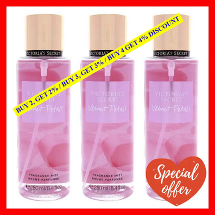 Velvet Petals By Victorias Secret For Women - 8.4 Oz Fragrance Mist Pack Of 3