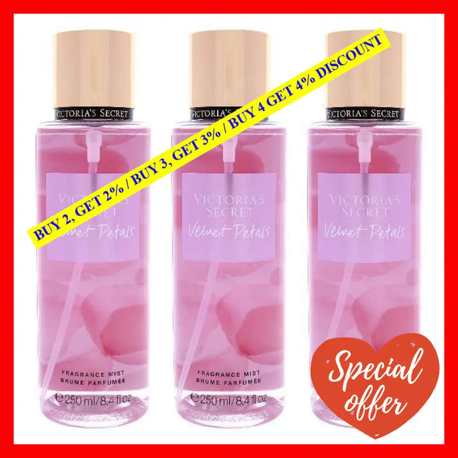 Velvet Petals By Victorias Secret For Women - 8.4 Oz Fragrance Mist Pack Of 3