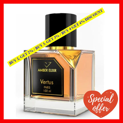 Vertus Paris Amber Elixir Edp Spray 3.4Oz-100Ml
