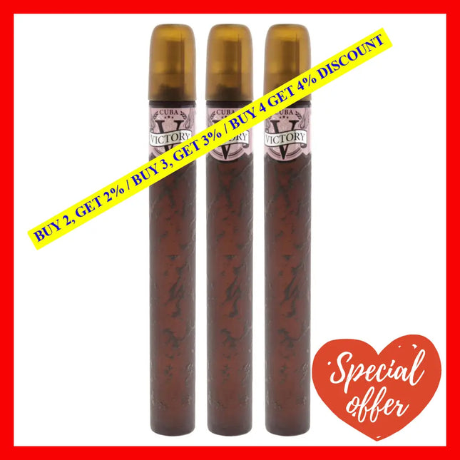 Victory By Cuba For Women - 1.17 Oz Edp Spray Pack Of 3