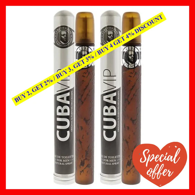 Vip By Cuba For Men - 1.17 Oz Edt Spray Pack Of 2