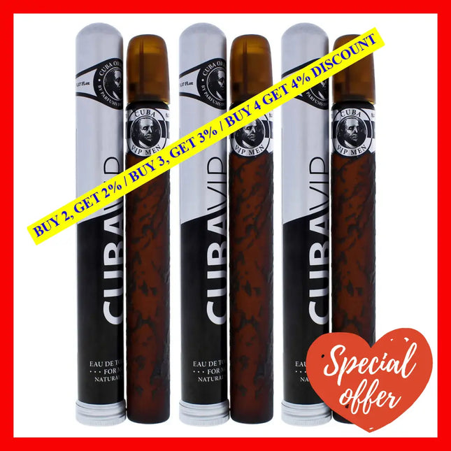 Vip By Cuba For Men - 1.17 Oz Edt Spray Pack Of 3