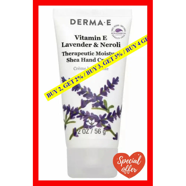 Vitamin E Skin Smoothing Shea Hand Cream - Lavender And Neroli By Derma-E For Unisex 2 Oz
