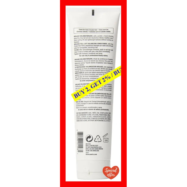 Volumatherapie Full Lift Volumizing Conditioner By Matrix For Unisex - 10.1 Oz