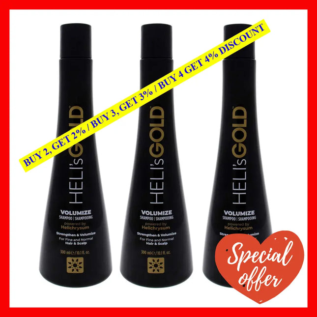 Volumize Shampoo By Helis Gold For Unisex - 10.1 Oz Pack Of 3