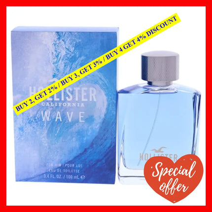 Wave By Hollister For Men - 3.4 Oz Edt Spray