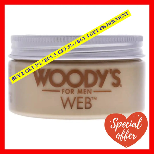 Web With Matte Finish By Woodys For Men - 3.4 Oz Pomade