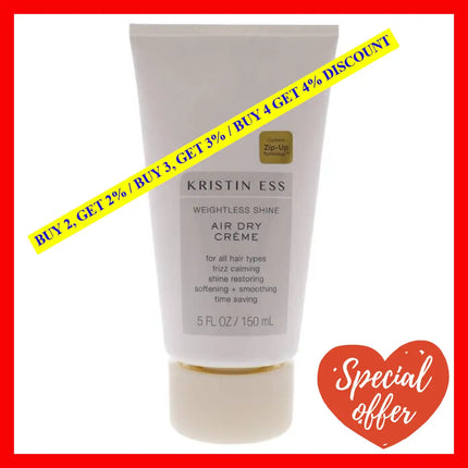 Weightless Shine Air Dry Creme By Kristin Ess For Unisex - 5 Oz Cream