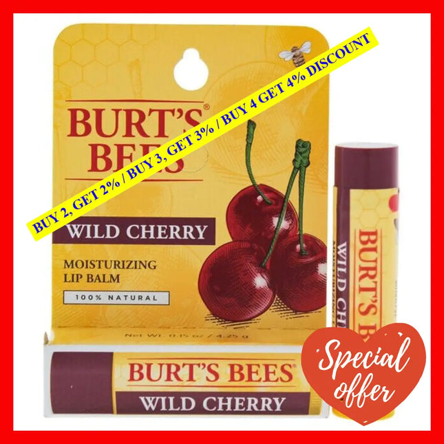 Wild Cherry Moisturizing Lip Balm Blister By Burts Bees For Unisex - 0.15 Oz