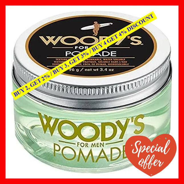 Woody’s Pomade For Men Hair Styling Cream Adds Texture And With Healthy Shine Finish Medium Hold
