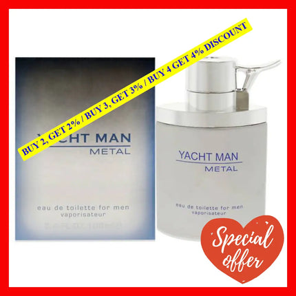 Yacht Man Metal By Myrurgia For Men - 3.4 Oz Edt Spray