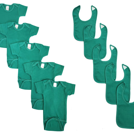 Unisex Baby 10 Pc Onezies and Bibs NC_0478
